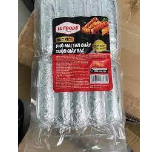 Xúc xích phô mai tan chảy cuộn giấy bạc